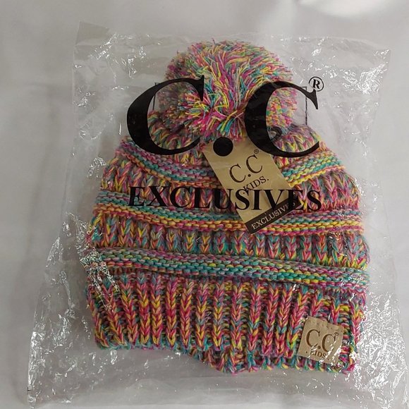 'C.C. BEANIE' "POM-POM' BEANIE KIDS VARIEGATED MULE - Picture 13 of 15